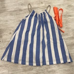 Arsene et les pipelettes. Blue and white stripe dress Size 3